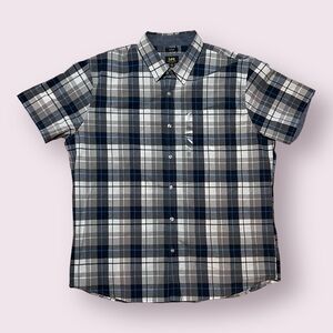 Lee’s Men’s Short Sleeve Button Size XXL Blue/Black NWT